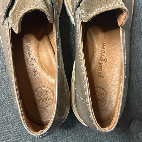 Paul Green Urban Lug Sole Loafer - Fango Earth Combo  Taupe Brown Leather - Picture 8 of 9